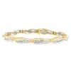 Haus Of Brilliance 14k Yellow Gold Round And Baguette Cut Winding Love Diamond Bracelet In Yellow