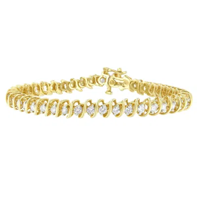 Haus Of Brilliance 14k Yellow Gold Round Cut Diamond Spiral Link Bracelet