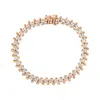 Haus Of Brilliance 14kt Rose Gold Plated Sterling Silver Diamond S Link Tennis Bracelet In Multi
