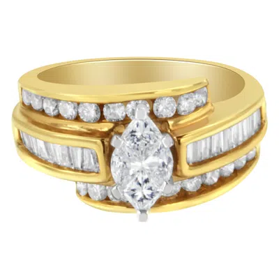 Haus Of Brilliance 14kt Two-toned Diamond Cocktail Ring In Multi