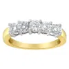 Haus Of Brilliance 14kt Two Toned Gold 5 Stone Diamond Ring In Multi