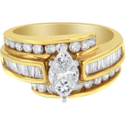 Haus Of Brilliance 14kt Two-toned Diamond Cocktail Ring In Gold