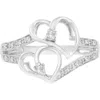 Haus Of Brilliance 14kt White Gold 1/10 Cttw Diamond Twin Heart Ring In White