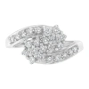 Haus Of Brilliance 14kt White Gold 7/8 Cttw Diamond Cluster Ring Band In White