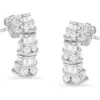 Haus Of Brilliance 14k White Gold 7/8 Cttw Round And Baguette-cut Diamond Dangle Earrings In Metallic