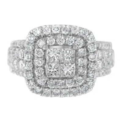 Haus Of Brilliance 14kt White Gold Round And Princess Diamond Ring