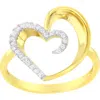 Haus Of Brilliance 14kt Yellow Gold 1/10 Ctw. Diamond Heart Shape Ring In Yellow