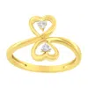 Haus Of Brilliance 14kt Yellow Gold 1/20 Ctw. Dual Heart Diamond Ring In Yellow