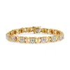 Haus Of Brilliance 14ky Yellow Gold Plated .925 Sterling Silver 1.00 Cttw Diamond Heart And X Link Bracelet In Gold