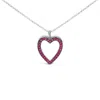 Haus Of Brilliance 18k 1/3 Cttw Diamond And Red Ruby Open Heart With Black Rhodium 18" Pendant Necklace In White
