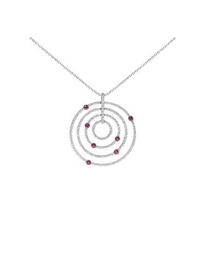 Haus Of Brilliance 18k 2.51 Ct. Tw. Diamond & Ruby Pendant Necklace In Multi
