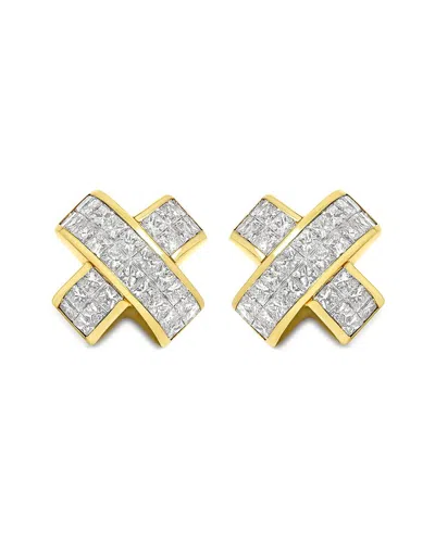 Haus Of Brilliance 18k 3.81 Ct. Tw. Diamond Clip-on Earrings In Gold