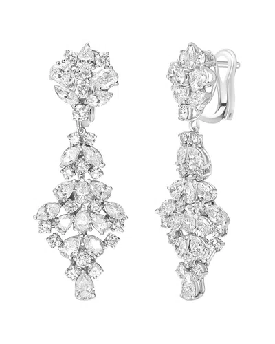 Haus Of Brilliance 18k 9.50 Ct. Tw. Diamond Dangle Clip-on Earrings In Metallic
