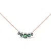 Haus Of Brilliance 18k Gold 3/4 Ctw Diamonds & Tsavorite Curved Bar Choker Necklace In Green