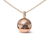 Haus Of Brilliance 18k Gold 3/8 Cttw Diamond Ball With Filigree Heart & Cluster Pendant Necklace In Pink