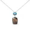 Haus Of Brilliance 18k Rose And White Gold Diamond Accent And London Blue Topaz And Cushion Cut Smoky Quartz Gemstone D In Multi