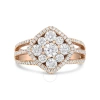 HAUS OF BRILLIANCE HAUS OF BRILLIANCE 18K ROSE GOLD 1 1/4 CTTW DIAMOND HALO CLUSTER SPLIT SHANK RING BAND (F-G COLOR