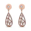 Haus Of Brilliance 18k Rose Gold 1 1/4 Cttw Diamond Teardrop Shaped Drop And Dangle Screw Back Stud Earring In Multi