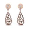 Haus Of Brilliance 18k Rose Gold 1 1/4 Cttw Diamond Teardrop Shaped Drop And Dangle Screw Back Stud In Pink