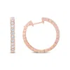 Haus Of Brilliance 18k Rose Gold 1 Cttw Round Bezel-set Diamond Hoop Earrings In Multi