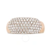 HAUS OF BRILLIANCE HAUS OF BRILLIANCE 18K ROSE GOLD 1.00 CTTW DIAMOND MULTI ROW DOME BAND RING (F-G COLOR