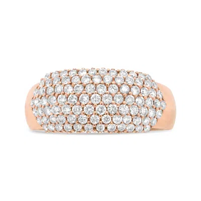 Haus Of Brilliance 18k Rose Gold 1.00 Cttw Diamond Multi Row Dome Band Ring