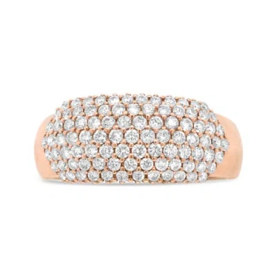 Haus Of Brilliance 18k Rose Gold 1.00 Cttw Diamond Multi Row Dome Band Ring In Pink