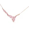 Haus Of Brilliance 18k Rose Gold 1/2 Cttw Brown Diamond & Multi-size Oval Pink Sapphire Cluster Cascade Statement Stati In Multi