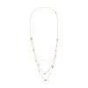 Haus Of Brilliance 18k Rose Gold 1/2 Cttw Diamond And Freshwater Pearl Double Strand Station Necklace - Adjustable Up T In Pink