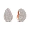 Haus Of Brilliance 18k Rose Gold 13 1/5 Cttw Micro-pave Diamond Sculptural Design Statement Omega Back Earrings In Multi