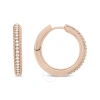 HAUS OF BRILLIANCE HAUS OF BRILLIANCE 18K ROSE GOLD 1/3 CTTW ROUND CUT DIAMOND HOOP EARRINGS (F-G COLOR