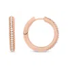 Haus Of Brilliance 18k Rose Gold 1/3 Cttw Round Cut Diamond Hoop Earrings In Multi