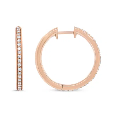 Haus Of Brilliance 18k Rose Gold 1/5 Cttw Round Diamond Hoop Earrings