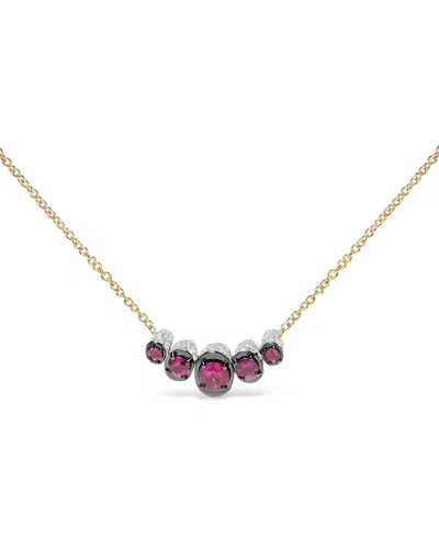 Haus Of Brilliance 18k Rose Gold 1.65 Ct. Tw. Diamond & Ruby Choker Necklace In Pink