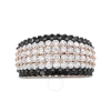 Haus Of Brilliance 18k Rose Gold 2 1/5 Cttw Black And White Diamond 6 Row Band Ring In Pink