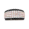 Haus Of Brilliance 18k Rose Gold 2 1/5 Cttw Black And White Diamond 6 Row Band Ring In Multi