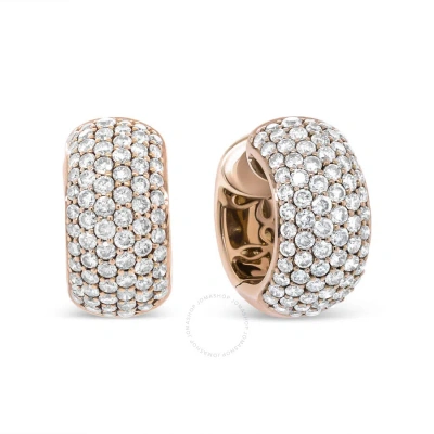 Haus Of Brilliance 18k Rose Gold 3 1/8 Cttw Round Diamond Dome Hoop Earrings (j-k Color In Pink