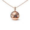 Haus Of Brilliance 18k Rose Gold 3/8 Cttw Black And White Diamond Ball With Filigree Heart And Cluster Design 18" Penda In Multi