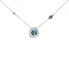 Haus Of Brilliance 18k Rose Gold 5/8 Cttw Diamond And London Blue Topaz Gemstone Bezel-set Cluster 18" Station Necklace In Multi