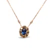 Haus Of Brilliance 18k Rose Gold 5/8 Cttw White And Brown Diamond Accent And 7 X 4mm Oval Blue Sapphire Gemstone Statem In Multi