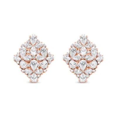 Haus Of Brilliance 18k Rose Gold 8.36 Ct. Tw. Diamond Clip-ons Earrings
