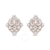 Haus Of Brilliance 18k Rose Gold 8 1/3 Cttw Pear And Round Diamond Floral Cluster Omega Earrings (f- In Pink