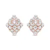 Haus Of Brilliance 18k Rose Gold 8 1/3 Cttw Pear And Round Diamond Floral Cluster Omega Earrings In Multi