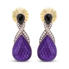 Haus Of Brilliance 18k Rose Gold Flash Plated .925 Sterling Silver Purple Enamel 1/5 Cttw Diamond And 5.5 X 4mm Pear-sh In White
