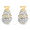 Haus Of Brilliance 18k Two-toned Gold 5.00 Cttw Diamond Three-tier Domed Button Omega Back Earrings In Multi