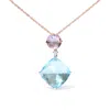 Haus Of Brilliance 18k White And Rose Gold Round Diamond Accent And Round Rose De France Pink Amethyst And Cushion Cut  In Multi