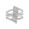 Haus Of Brilliance 18k White Gold 1 3/4 Cttw Diamond Multi Crossover And Split Shank Cocktail Ring In Metallic