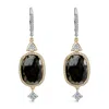 Haus Of Brilliance 18k White Gold 1.0 Cttw Diamond And 6x9mm Black Onyx Vintage Style Drop And Dangle Earrings In Multi