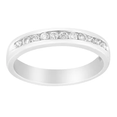 Haus Of Brilliance 18k White Gold 1/4 Cttw Channel Set Brilliant Round-cut Diamond Classic 11 Stone Wedding Band Ring