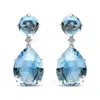 Haus Of Brilliance 18k White Gold 1/5 Cttw Diamond With Round London Blue Topaz And 20 X 15mm Pear Cut Sky Blue Topaz G In White